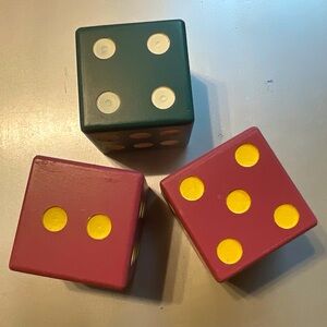 3 Wooden Dice Game‎ Room Table Decor